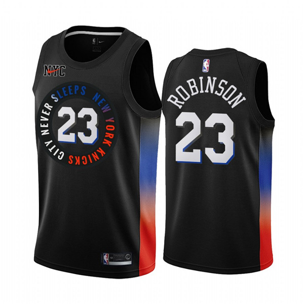 Men's New York Knicks #23 Mitchell Robinson Black NBA City Edition New Uniform 2020-21 Stitched Jersey